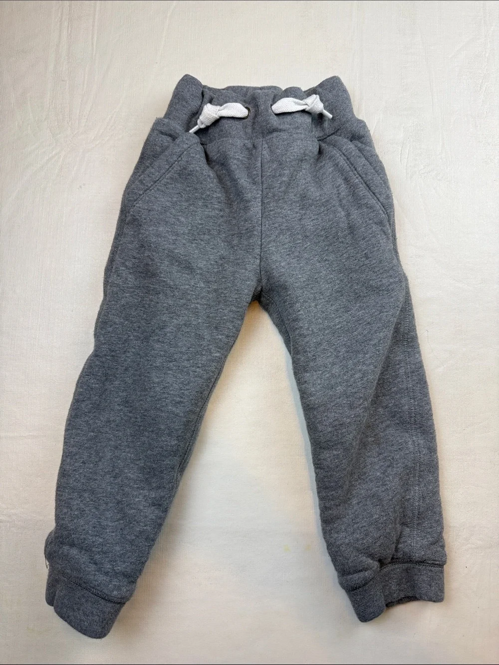 GAP Kids Heather Gray Elastic Waist Drawstring Jogger Pants Fleece Lined Size 3T